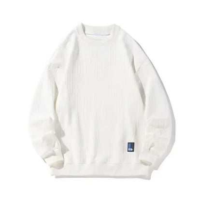 Herren Sweatshirt im Buchstaben-Jacquard mit Rundhalsausschnitt für lässige Frühlingstage