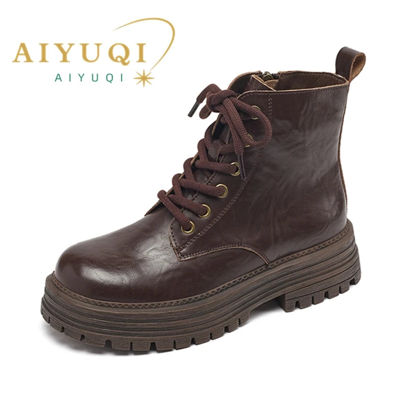 AIYUQI Women's Ankle Boots 2025 New Anti-slip Desert Short Boots Women Winter Platform British Style Women's Booties