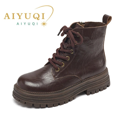AIYUQI Women's Ankle Boots 2025 New Anti-slip Desert Short Boots Women Winter Platform British Style Women's Booties