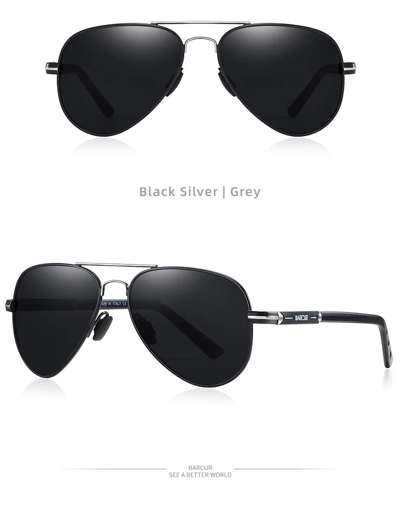Sonnenbrille Pilot Edelstahl polarisiert Spiegel UV400 Fahren Herren