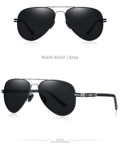 Sonnenbrille Pilot Edelstahl polarisiert Spiegel UV400 Fahren Herren