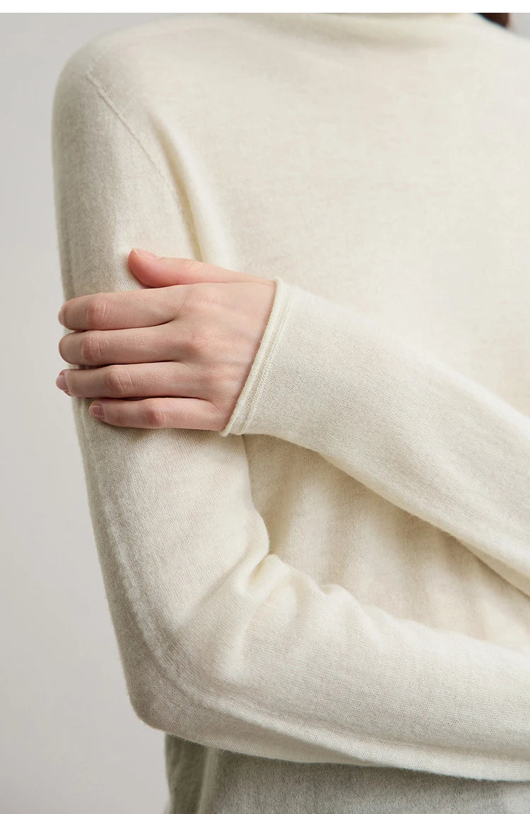 Damen V-Ausschnitt Pullover 100 % Wolle Basic Herbst-Winter
