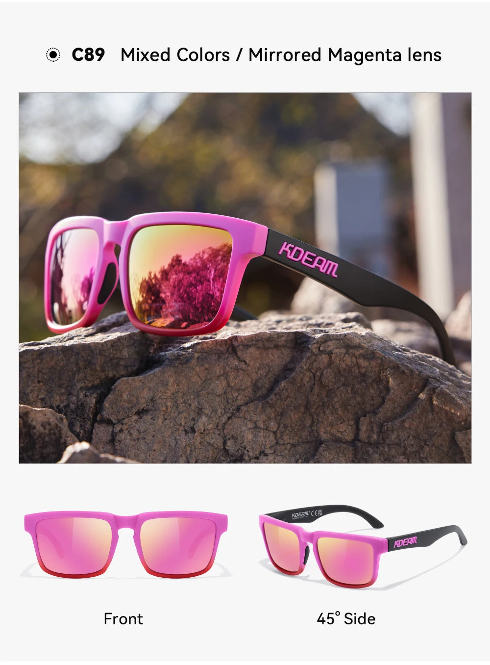 Sonnenbrille polarisiert TR90 Reißverschlussetui Unisex frische Farben