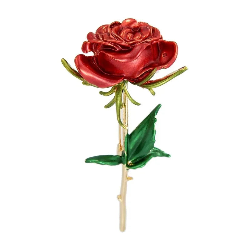 Brosche Blume Emaille Strass Anstecknadel vielseitig Damen