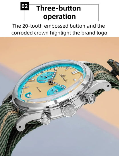 Herren-Chronograph mit VK64-Quarzwerk und Saphirglas