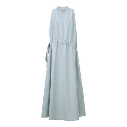 Elegantes Ärmelloses Sommerkleid Für Damen Mit Kordelzug