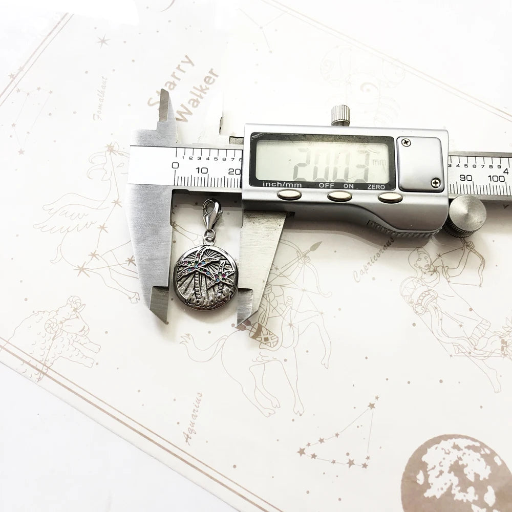 Damen-Charm-Anhaenger Palme tropisch aus Sterlingsilber