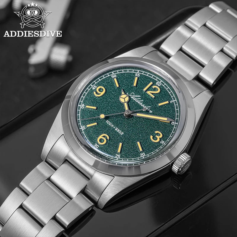 Herren-Freizeituhr 36 mm mit Bubble-Glas und Sommerfarben
