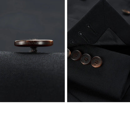 Herrenanzug aus 100% Wolle, doppelt geknöpft, in Grau – Slim Fit Sakko, Weste und Hose für Hochzeiten und festliche Anlässe, auch in großen Größen erhältlich.