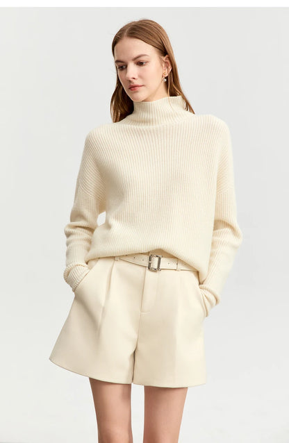 Damen Shorts im minimalistischen Stil mit Gürtel und solider Vintage-Optik