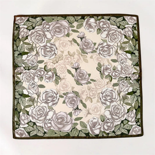 Damen Twill Seidenschal 65cm quadratisch Krawatte Halstuch doppelseitig Hijab Bandana C