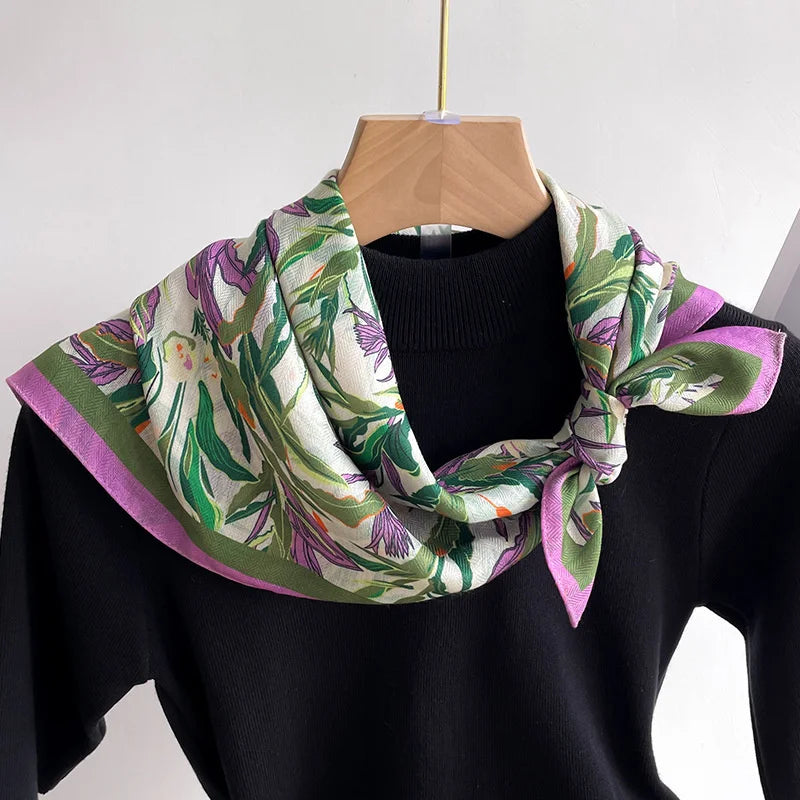 Damen Baumwoll Schal Bandana Blumen Vintage Bohemian quadratisch Sommer Strand