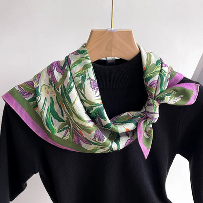 Damen Baumwoll Schal Bandana Blumen Vintage Bohemian quadratisch Sommer Strand