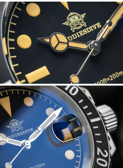 Herren-Taucheruhr mit matter Keramiklünette und 200 m Tiefe
