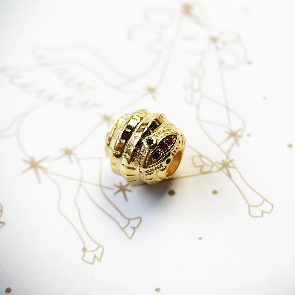 Damen-Charm-Anhänger Schlange Perlen romantisch aus Sterlingsilber