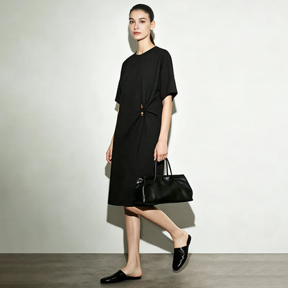 Elegantes Damenkleid Aus Baumwolle Leichter Sitz Für Büro Und Alltag