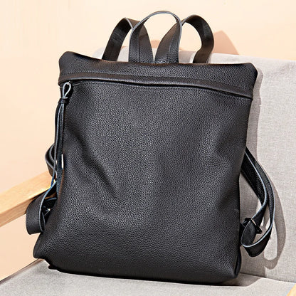 Damen-Lederrucksack Mit Top-Griff Und Viel Stauraum Durch Mehrfachtaschen Und Gepolsterter Rücken