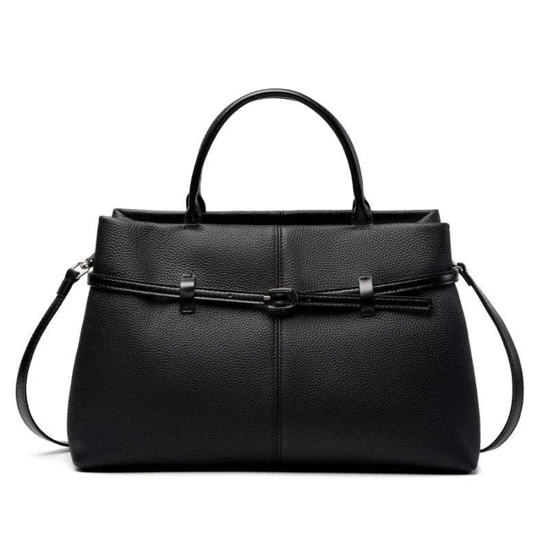 Leder-Top-Handle Tote | Vollnarbenleder Silberbeschläge