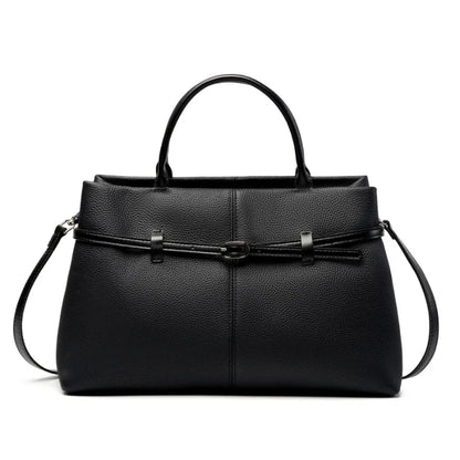 Leder-Top-Handle Tote | Vollnarbenleder Silberbeschläge