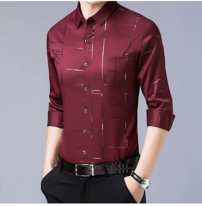 Langarm- und Kurzarm-Herrenhemd in Schwarz und Weiß – Slim Fit Business- und Bürohemd in Unifarben