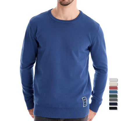 Herren Pullover aus massiver Baumwolle mit Rundhalsausschnitt und klassischem Design