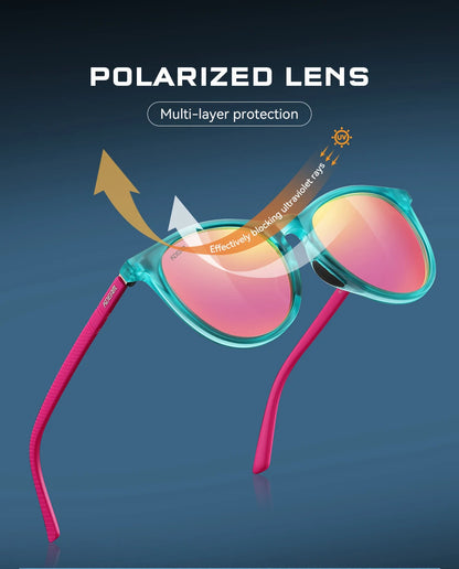Damen-Sonnenbrille oval Retro polarisiert rutschfest Nasenpads Vintage