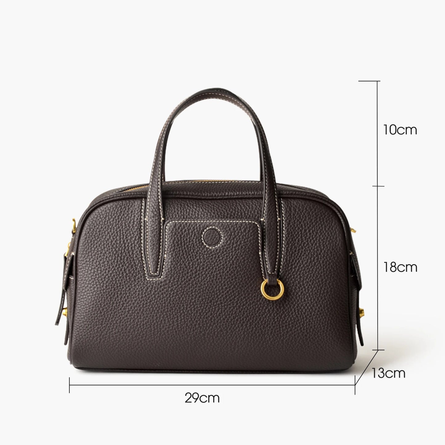 Echtleder Damen-Top-Handle Bowling-Handtasche