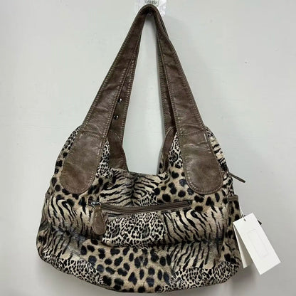 Damen-Handtasche Leopardenmuster mit Top-Handle großes Fassungsvermögen Alltag Freizeit