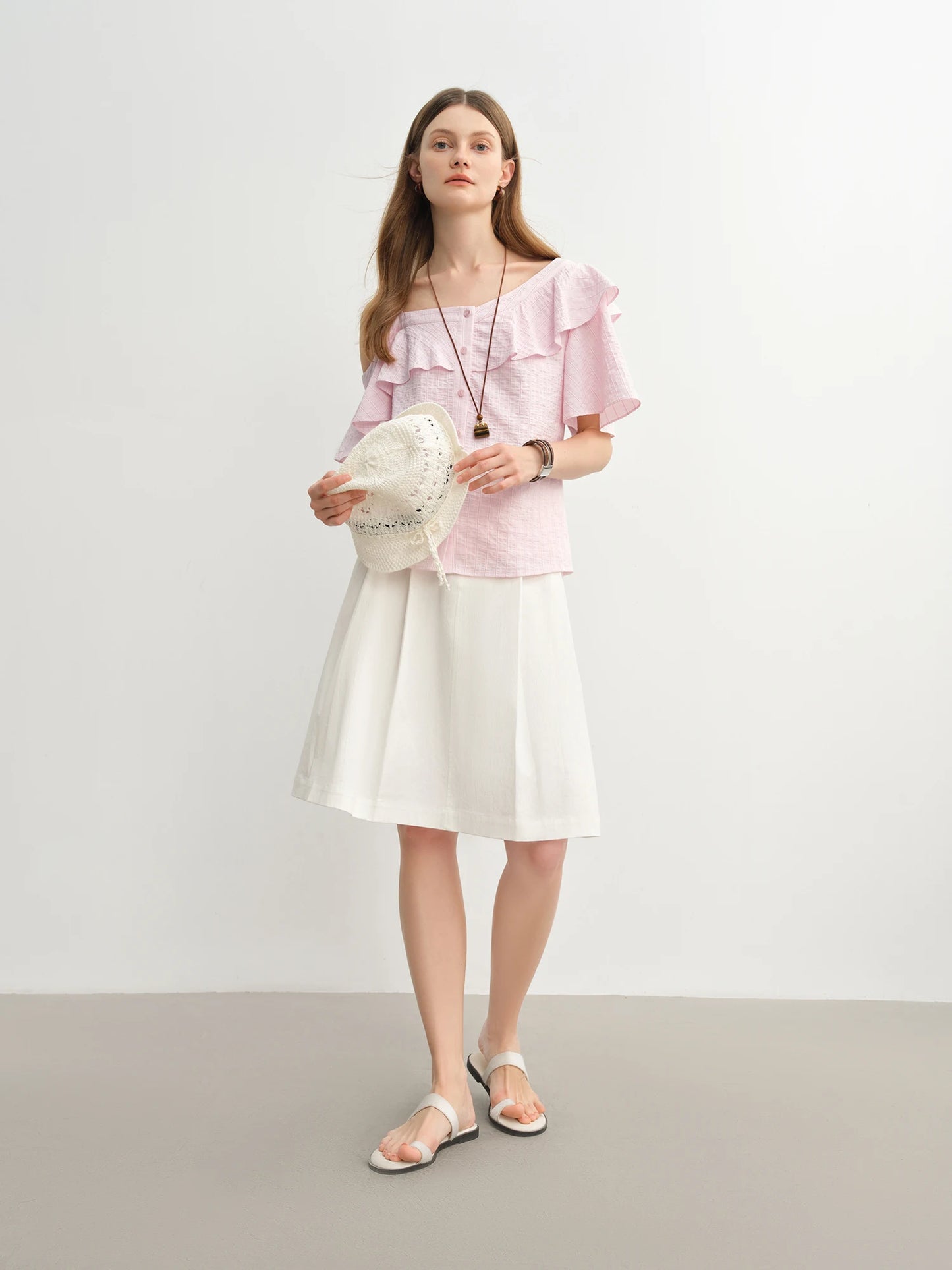 Kurzarm-Damenbluse im Workwear-Stil mit Kordelzug – ideal für den Sommer und den Büroalltag
