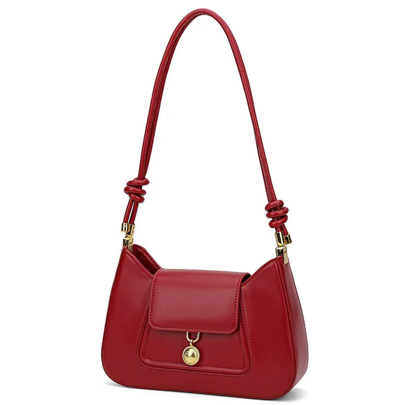 Spaltleder Schultertasche Rot | Alltagsbegleiter
