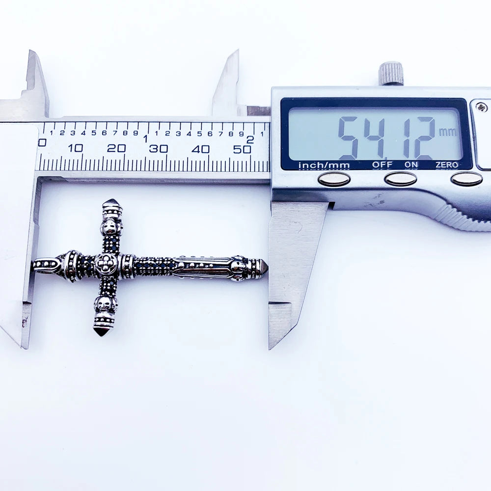 Damen-Charm-Anhänger Kreuz und Krone majestätisch II aus Sterlingsilber