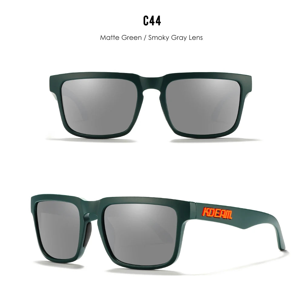 Sonnenbrille quadratisch polarisiert Reißverschlussetui 30 Farben Unisex