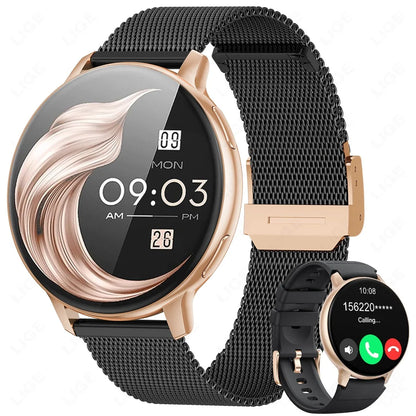 LIGE Neue Smartwatch mit Sprachanruf, 1,39 Zoll HD-Display, Smartwatch, Herzfrequenz-Gesundheitsüberwachung, Sport-Smartwatch für Männer und Frauen 2024