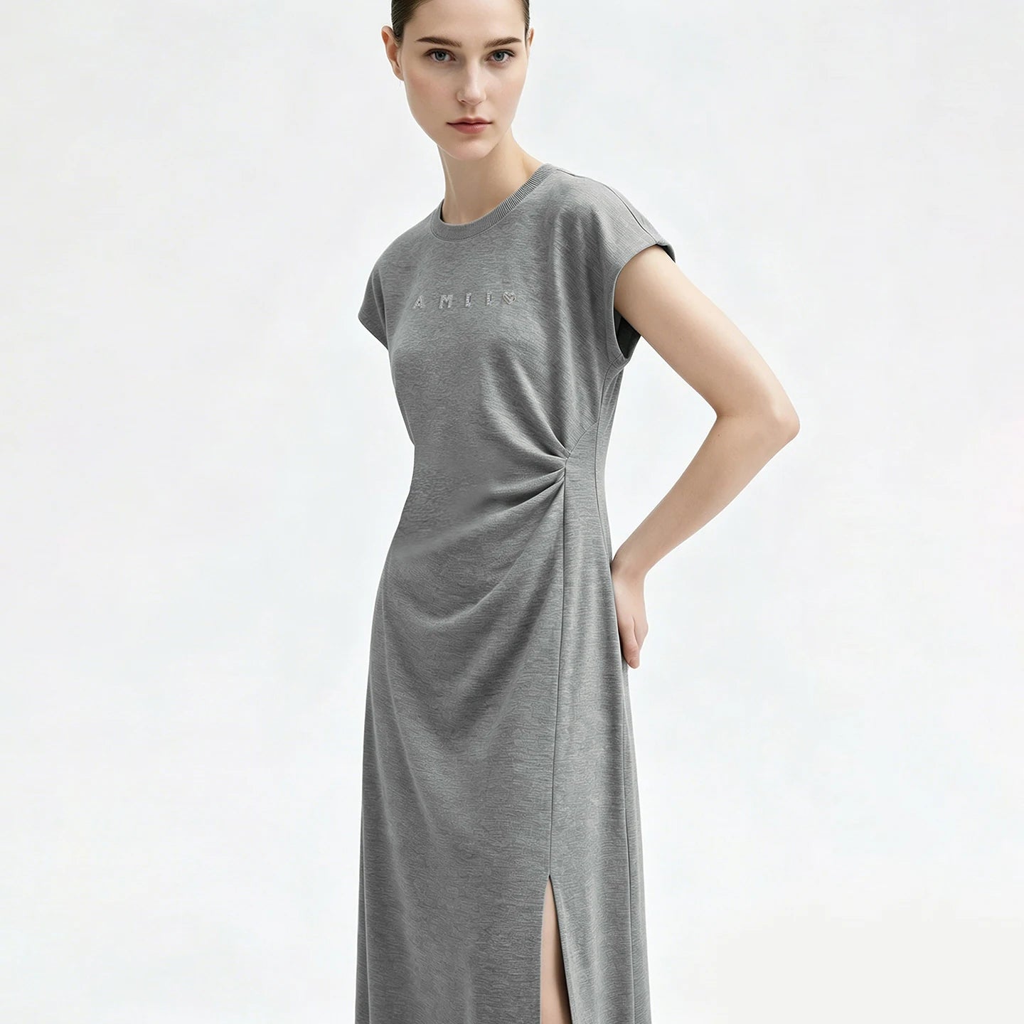 Elegantes Damen Midikleid Mit Stretch Und Strass Detail