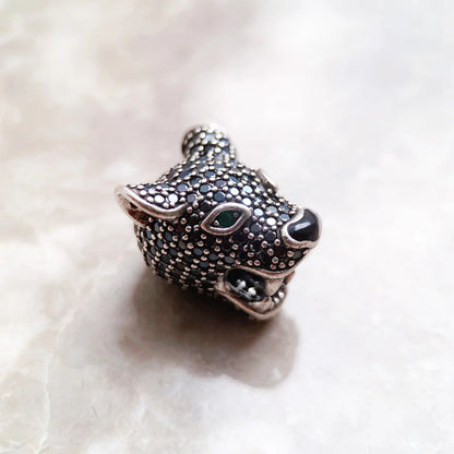 Damen-Charm-Anhänger Leopard Panther Rebel aus Sterlingsilber