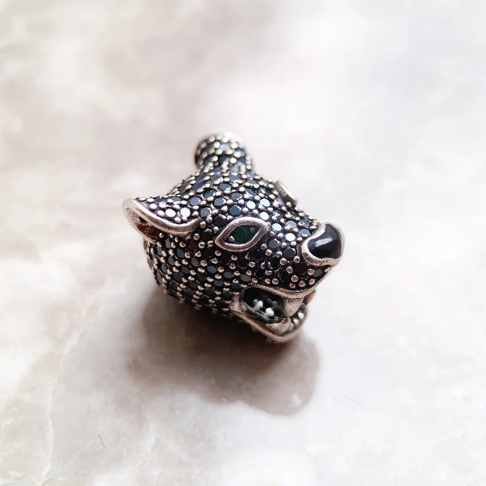 Damen-Charm-Anhänger Leopard Panther Rebel II aus Sterlingsilber