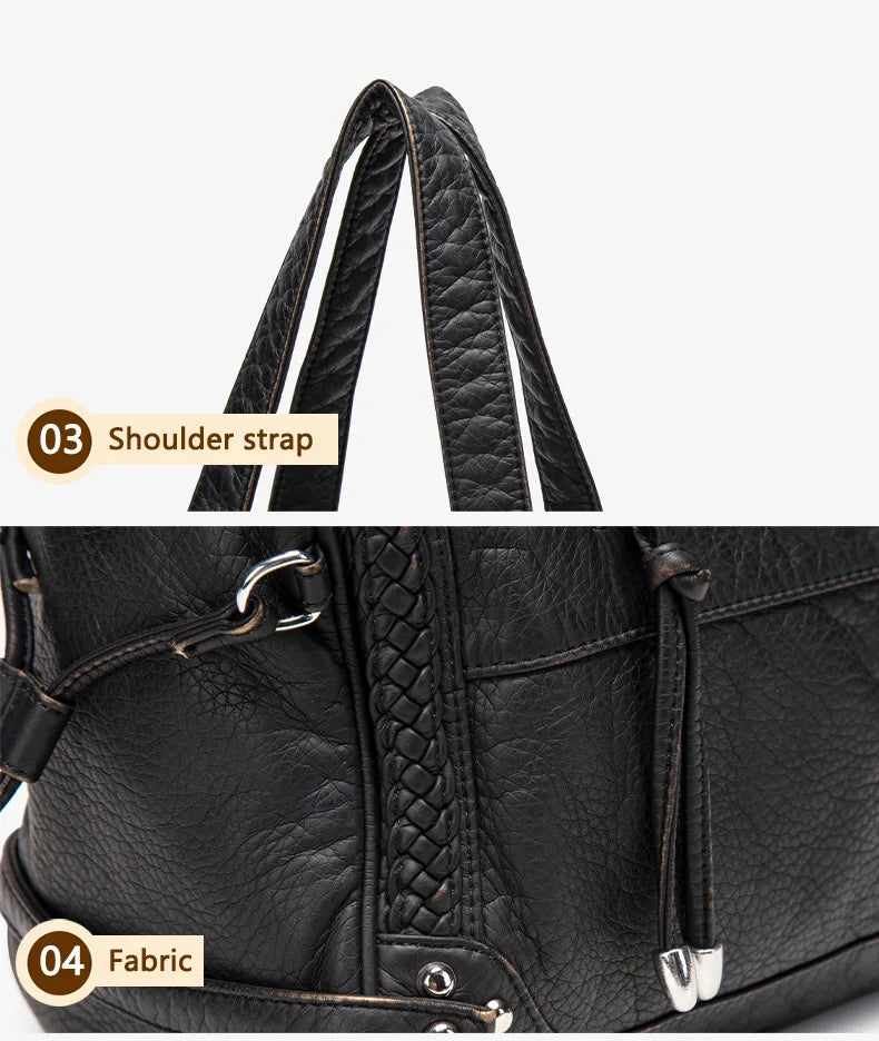 Damen-Handtasche aus weichem Bronzeleder Großes Fassungsvermögen mit Innenfächern Alltagstauglichkeit