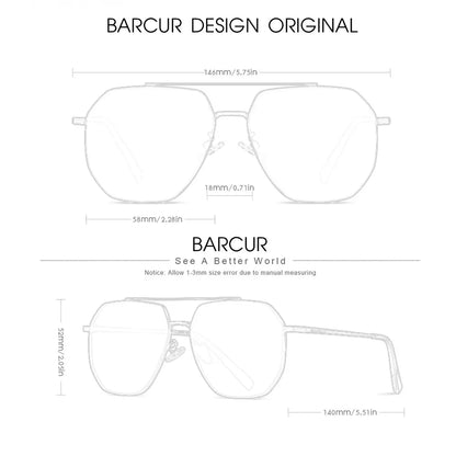 Sonnenbrille quadratisch 2mm dicke Gläser polarisiert Unisex
