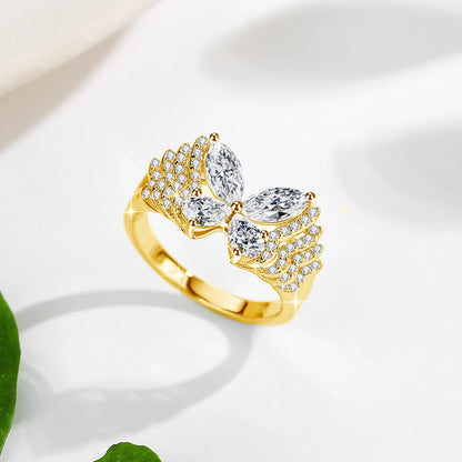 Damen-Ring aus Sterlingsilber 925 mit Moissanite D-VVS Stein als Schmuckgeschenk Premiumqualität