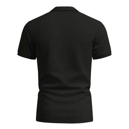 Langärmeliges Herren-Poloshirt mit Waffelstruktur und Knopfleiste – ideal für Freizeit und Urlaub