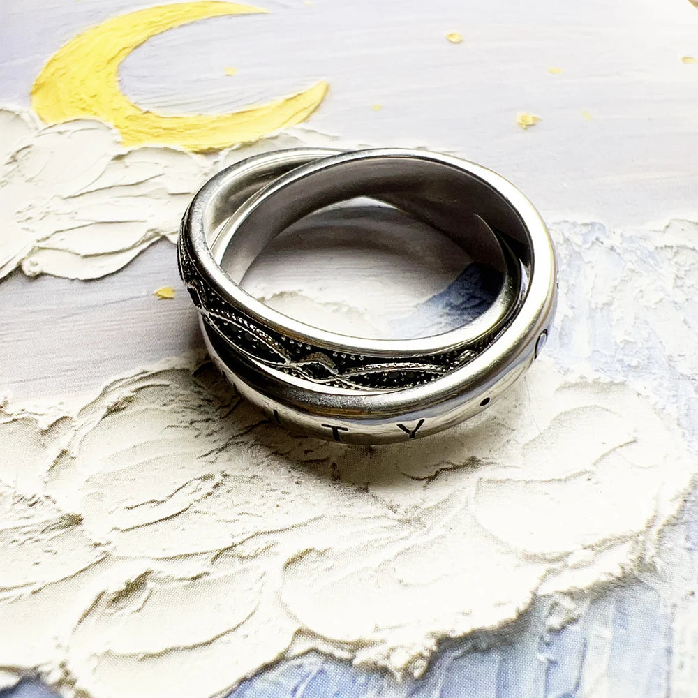 Damen-Ring Unendlichkeit Liebe Knoten Vintage Winter aus Sterlingsilber
