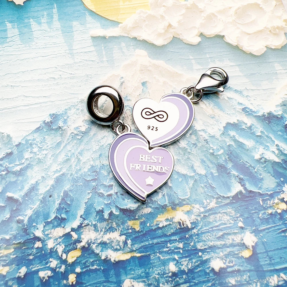 Damen-Charm-Anhänger Beste Freunde klassisch Glück aus Sterlingsilber