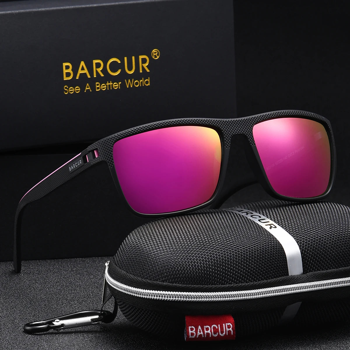 Sonnenbrille Rechteck TR90 polarisiert Spiegel Farbverlauf UV400 Herren