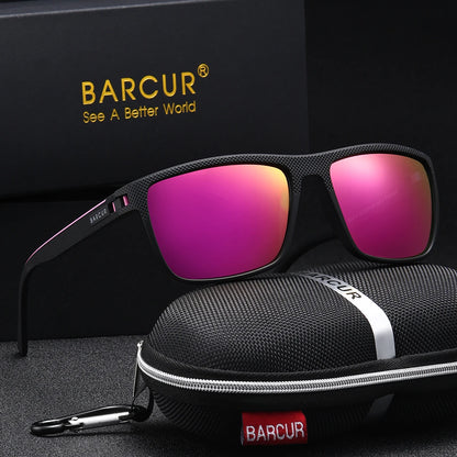 Sonnenbrille Rechteck TR90 polarisiert Spiegel Farbverlauf UV400 Herren