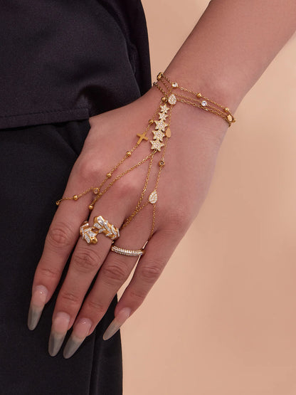 Damen-Charm-Armband mit 5A-Zirkonia aus Edelstahl