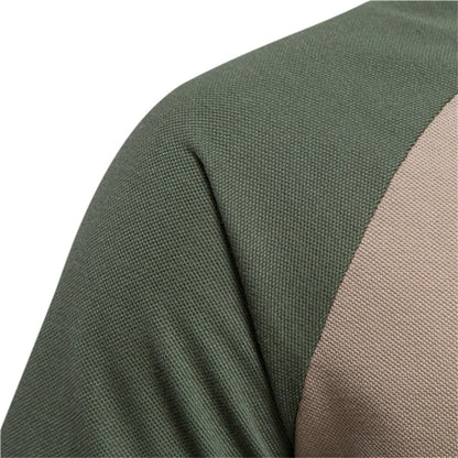 Herren Poloshirt aus Baumwolle mit Patchwork und Reißverschluss für den Sommer