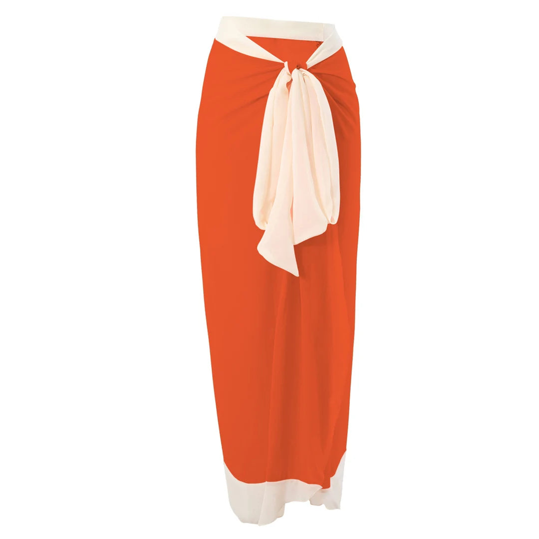 Damen Badeanzug Sarong 3D-Blumen tiefer V-Ausschnitt hoher Beinausschnitt