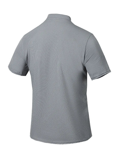 Langarm-Poloshirt für Herren mit Reverskragen – dünnes, vielseitiges Oberteil für Business und Freizeit in Uni-Farben, ideal für den Frühling und Herbst