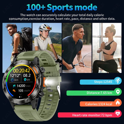 Männer Smartwatch im Outdoor-Design mit Bluetooth und Herzfrequenzmessung