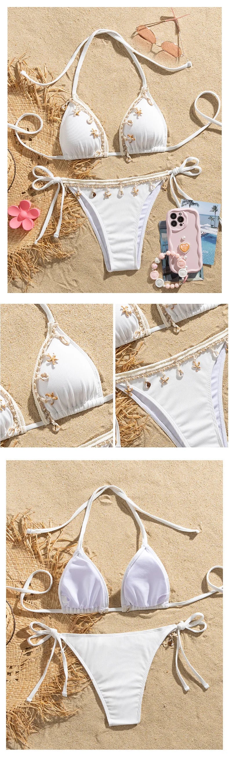 Dreiteiliges Damen-Bikini-Set im brasilianischen Stil – ideal für Strand und Pool